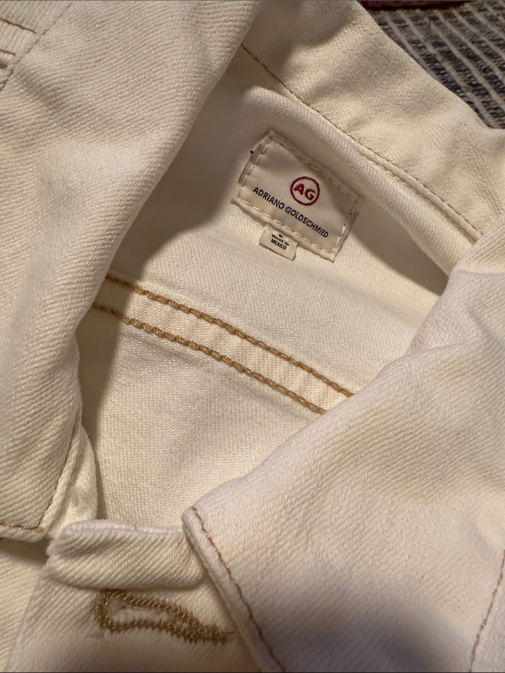 Ag Adriano Goldschmied White Cropped Denim Jacket - Picture 6 of 8